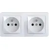 Image de Double prise avec terre saillie, complet Alréa, SCHNEIDER ELECTRIC, blanc