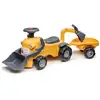 Image de Porteur chantier FALK Marcel - Tractopelle avec remorque, pelle frontale et excavatrice Jaune - Neuf