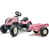 Image de Tracteur à pédales Falk Country Star rose + remorque et klaxon 2-5 ans.