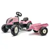 Image de Tracteur à pédales FALK Country Star avec remorque détachable 2-5 ans Rose - Neuf
