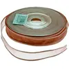 Image de Ruban 20m à BORDS satinés (12mm) - chocolat