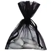 Image de Sachet de 10 Bourses organdi à lacet, en Noir