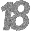 Image de Sachet de 6 grands Confettis anniversaire, ARGENT pailleté 18 ans