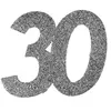 Image de Sachet de 6 grands Confettis anniversaire, ARGENT pailleté 30 ans