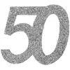 Image de Sachet de 6 grands Confettis anniversaire, ARGENT pailleté 50 ans