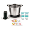 Image de Mini bol companion de 1,4l inox + 4 pots bébé + 20 recettes - Moulinex - XF387E10 -