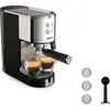 Image de Machine à expresso KRUPS Virtuoso+ avec filtre, 2 tasses, 1 l, 15 bars, buse à lait, noir et argent
