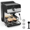 Image de Krups Authentic+ XP384E10, machine à expresso, 2 l, dosettes de café, café moulu, noir, acier inoxydable