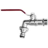 Image de Robinet Nickelé 1/4 De Tour Fileté 1/2 ", Gz 3/4" + Nez De Robinet Rapide Pour Tuyau D'Arrosage