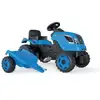 Image de Tracteur à pédales SMOBY Farmer XL avec remorque détachable Bleu, siège réglable 3 positions, roue de direction avec klaxon - Neuf