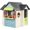 Image de Maison de jeux extérieure SMOBY Life Chef House avec cuisine et boutique 48 accessoires, comptoir restaurant, anti-UV, bleu/blanc crème/vert tilleul/jaune - Neuf