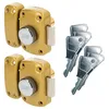 Image de Vachette Lot de 2 Verrous de porte Bouton/Cylindre CYCLOP - Ouverture avec clé identique - Verrou à Bouton intérieur, Clé extérieur - Cylindre ø 23mm, Longueur 45mm, 5 goupilles - 67600MN/SC - 6 clés en occasion ou reconditionné