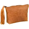Image de ELBA 400033037 : Étui plat en cuir avec pompon, style vintage, dimensions : 17 x 14 x 1 cm