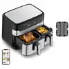 Image de Tefal Dual Easy Fry & Grill EY905D Double 8,3 L Autonome 2700 W Friteuse d'air chaud Acier inoxydable - Neuf