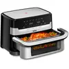Image de Friteuse à air chaud autonome Tefal Dual Easy Fry Flex EY922D 9 L, noire et en acier inoxydable