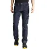 Image de Pantalon De Travail En Jean Extensible Bleu Foncé   Tissu Denim 98% Coton   Coupe Ample Pour Confort   Poches Fonctionnelles Et Renforcées   Rica Lewis