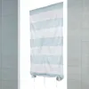 Image de Petit Voilage Droit À Rayures Horizontales Bleu Ciel 70x190 Cm
