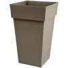 Image de Eda - Pot De Fleur Haut Carre Toscane - 39 X 39 X H 65 Cm - 62 L - Taupe
