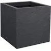 Image de Eda   Pot De Fleurs Carré Volcania Up Effet Pierre 21 L Anthracite   100 % Recyclable   Résistant Au Gel Et Anti-uv   Pour Intérieur Et Extérieur