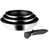 Image de Lot de 4 casseroles en acier inoxydable SITRAM Ø 20-24-28 cm, H 4,5-4,5-5 cm. Compatibles avec tous les types de cuisinières, y compris l'induction