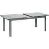 Image de Table de jardin extensible - Milos - aluminium anthracite - plateau verre texturé grisé anti-rayures - 8 à 10 personnes