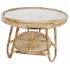 Image de Table basse de jardin - Rinca - rotin naturel tressé - plateau verre - ronde - Ø64 x H.50 cm