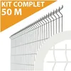Image de Cloture&jardin - Kit Grillage Rigide Blanc 50m - Jardimalin - Fil 4mm - 1,23 Mètre