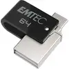 Image de Emtec T260B lecteur USB flash 64 Go USB Type-A / Micro-USB 2.0 Noir, Acier inoxydable - Neuf