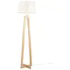 Image de Homemaison - Lampadaire Design, Lampadaire Design Sacha Ls Blanc Écru Bois En Wood, Aluminor