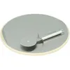 Image de Culinary Modular : Kit Pizza Pierre À Cuire, Plaque Inox Diam 30 Cm, Roulette À