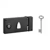 Image de Thirard - Serrure Horizontale En Applique À Clé À Fouillot Pour Porte De Chambre, Droite, Axe 58mm, 140x82mm, Noir, 1 Clé