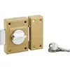 Image de Verrou à bouton Etendard pour porte d'entrée, cylindre 40mm, acier, 3 clés, époxy bronze - THIRARD