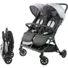 Image de   DS209 GRIS NOIR   Poussette double côte à côte | Pour jumeaux dès la naissance, pliable et ultra-compacte | Noir Gris
