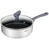 Image de TEFAL Dailycook poêle à frire en acier inoxydable - Ø 24 cm - Avec couvercle en verre - Toutes les sources de chaleur, y compris l'induction