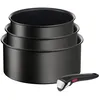 Image de Série de 3 casseroles aluminium 16/18/20cm + 1 poignée noir - Tefal - L3979202 - ingenio eco resist