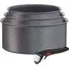 Image de Série de 3 casseroles aluminium 16/18/20cm + 1 poignée noir - Tefal - L3969002 - ingenio natural force
