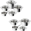 Image de Tefal Duetto A705S9, Set de cuisson, Acier inoxydable, Acier inoxydable, Acier inoxydable, Acier inoxydable, Verre