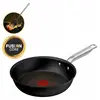 Image de Tefal G33404, poêle ronde, polyvalente, noire, en aluminium, avec indicateur de température, revêtement céramique, compatible gaz, induction, halogène et électrique