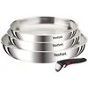 Image de Ensemble de poêles Tefal Ingenio Emotion, 3 pièces, comprenant : 22/24 cm, 28 cm + manche amovible, en acier inoxydable, non revêtues, compatibles avec les plaques à induction, résistantes à la chaleur du four, et lavables au lave-vaisselle   3 poêles de 22/24 cm et 28 cm