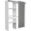 Image de BARI Armoire non extensible blanc 1 tiroir - L 143,5 x P 48 x H 181,9 cm