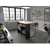 Image de Brunch Central Island -Reproduction chêne et noir - 5 espaces de stockage - Modulaire - L 109,4 x P 79,7 x H 89,8 cm