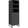 Image de Wade Armoire colonne avec une porte et un tiroir - anthracite