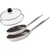 Image de Set de 2 Poêles 24 et 32 cm céramique sans et 2 couvercles Bistro Line Elo