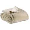 Image de Vivaraise - Édredon Fara   85x200 cm   100% velours de coton - Couverture d'appoint, couvre-lit, couette légère   Garnissage moelleux   Couette réversible - Finition à franges en occasion ou reconditionné