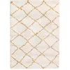 Image de Vivaraise - Tapis Décoratif Vivaraise Casablanca En Polypropylène - Motifs Berbères Dorés - 170 X 120 Cm