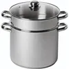 Image de Couscoussier Inox 26 Cm   Triple Fond Diffuseur Inox-aluminium-inox   Couvercle En Verre   Tous Feux Dont Induction   Baumalu