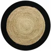 Image de Thedecofactory - Funny Jute - Tapis Salon Rond En Jute Et Coton Bande Noire Diam.120