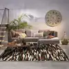 Image de Thedecofactory - Cuir - Tapis Salon En Cuir Recyclé Lignes Marron 190x290