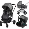 Image de Bebeconfort Haze Trio, poussette 3 en 1 set complet, 0-4 ans, unité de siège 2 en 1, poussette réversible & légère, coque i-Size,Tinted Stone