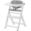 Image de Bebeconfort Timba 2 avec coussin, chaise haute évolutive pour bébé, à partir de 6 mois, jusqu'à 110 kg, chaise haute ergonomique en bois pour bébés et enfants, blanc + gris